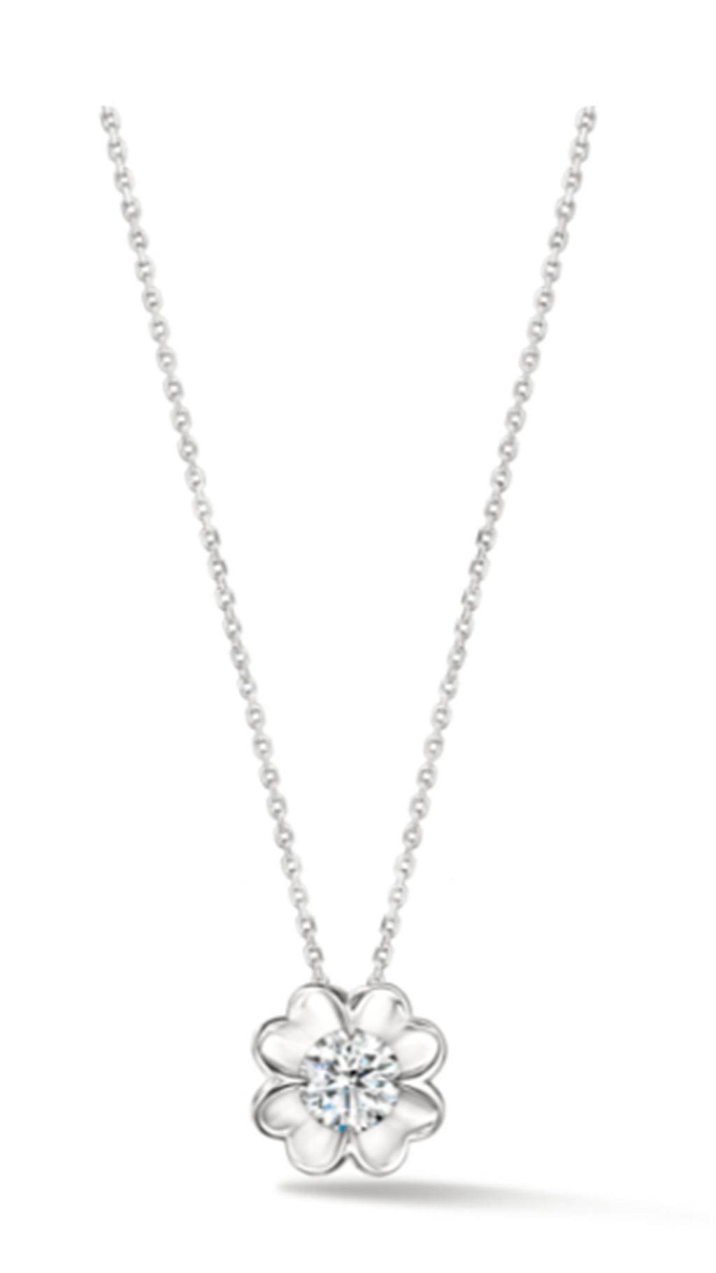 Hearts on Fire Whimsical Clover Single Diamond Pendant Necklace