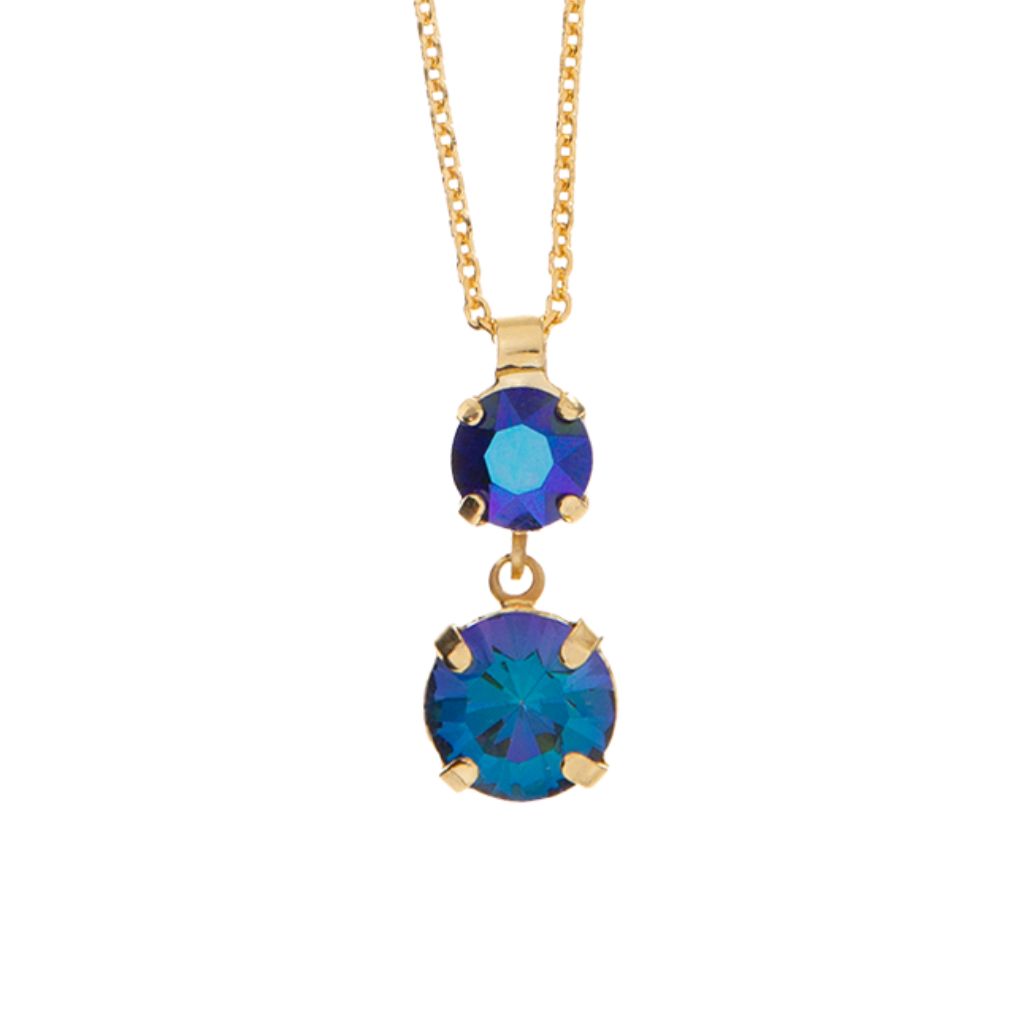 Large Double Stone Pendant Necklace