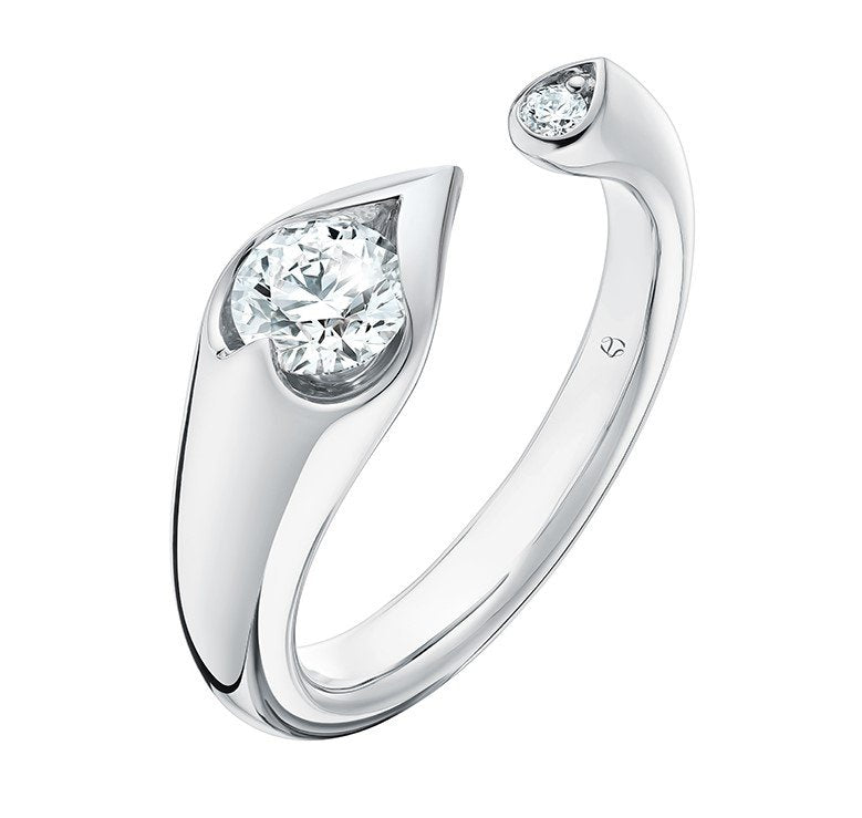 LU DIAMOND OPEN DROPLET RING