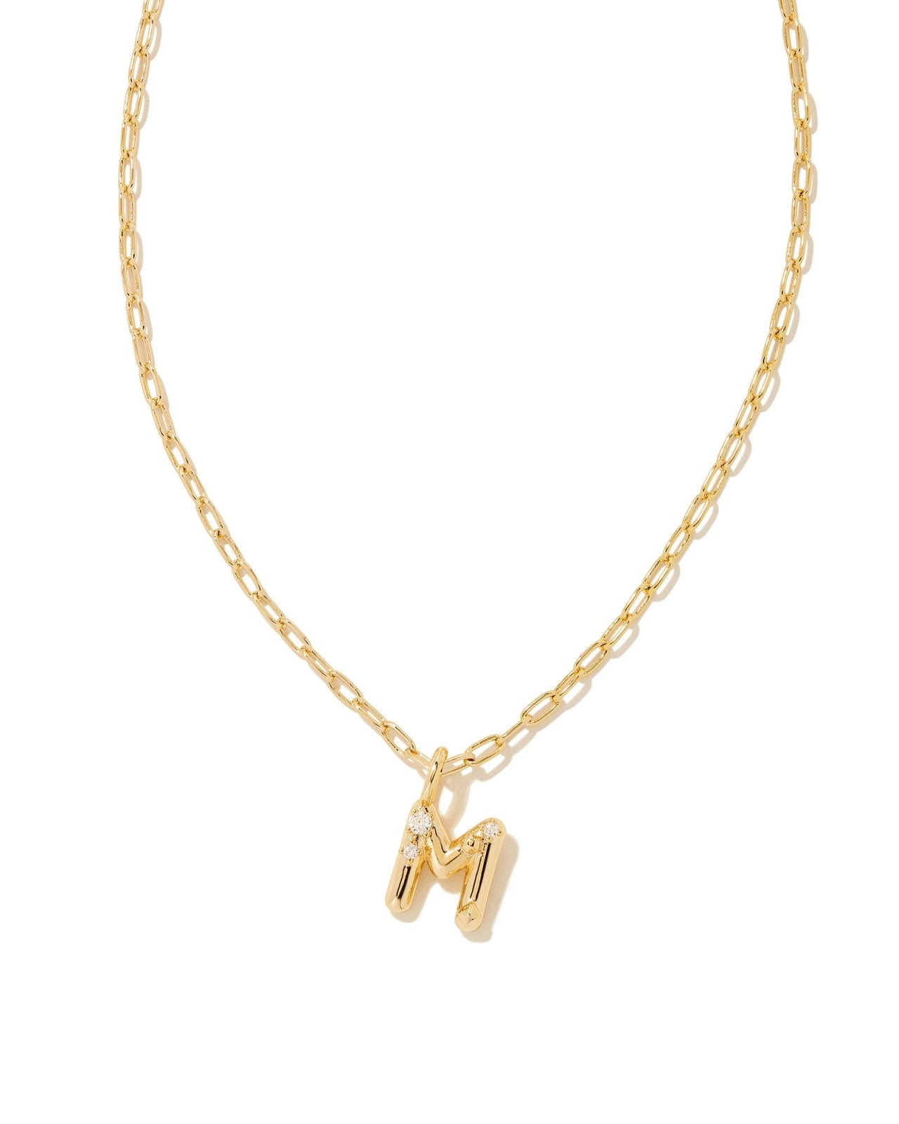 Kendra Scott Crystal Letter M Pendant Necklace