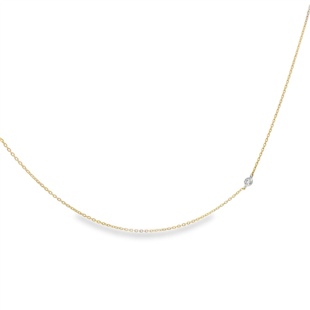 Hearts On Fire Off-Set Single Bezel Diamond Necklace