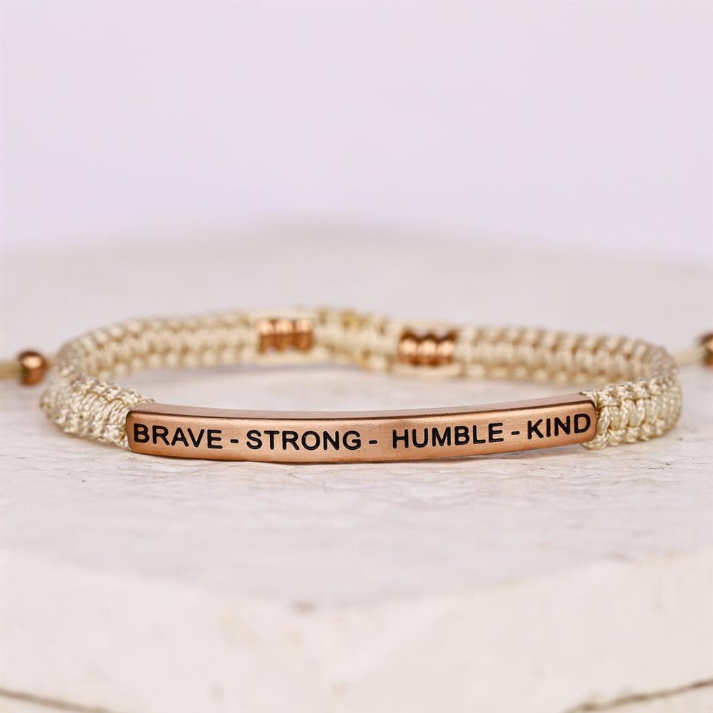 Brave - Strong - Humble - Kind Rope Bracelet