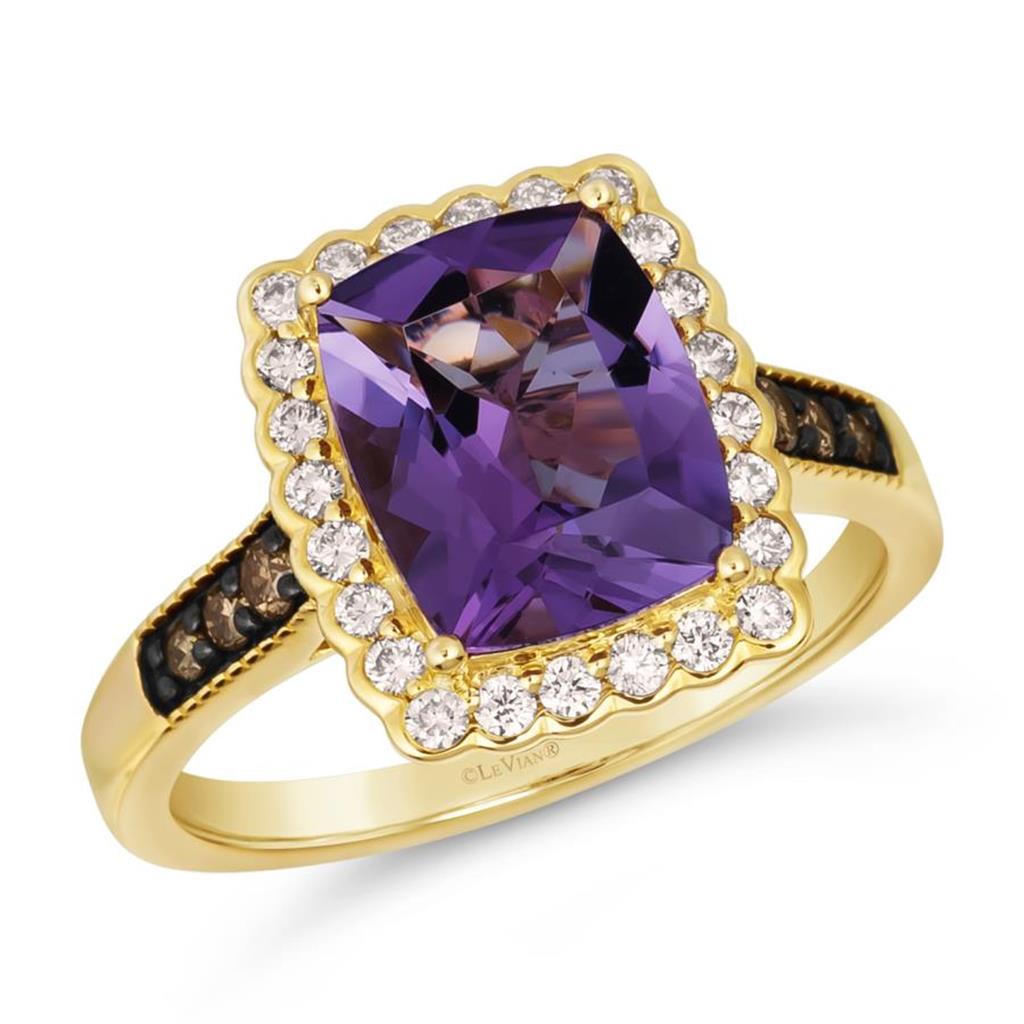 Le Vian Chocolatier® Ring featuring Grape Amethyst™ Chocolate Diamonds® , Vanilla Diamonds®
