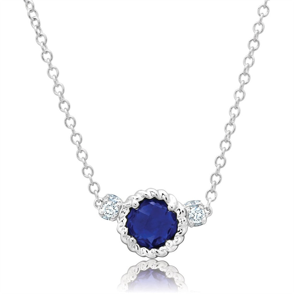 Chatham Blue Sapphire Chain Necklace