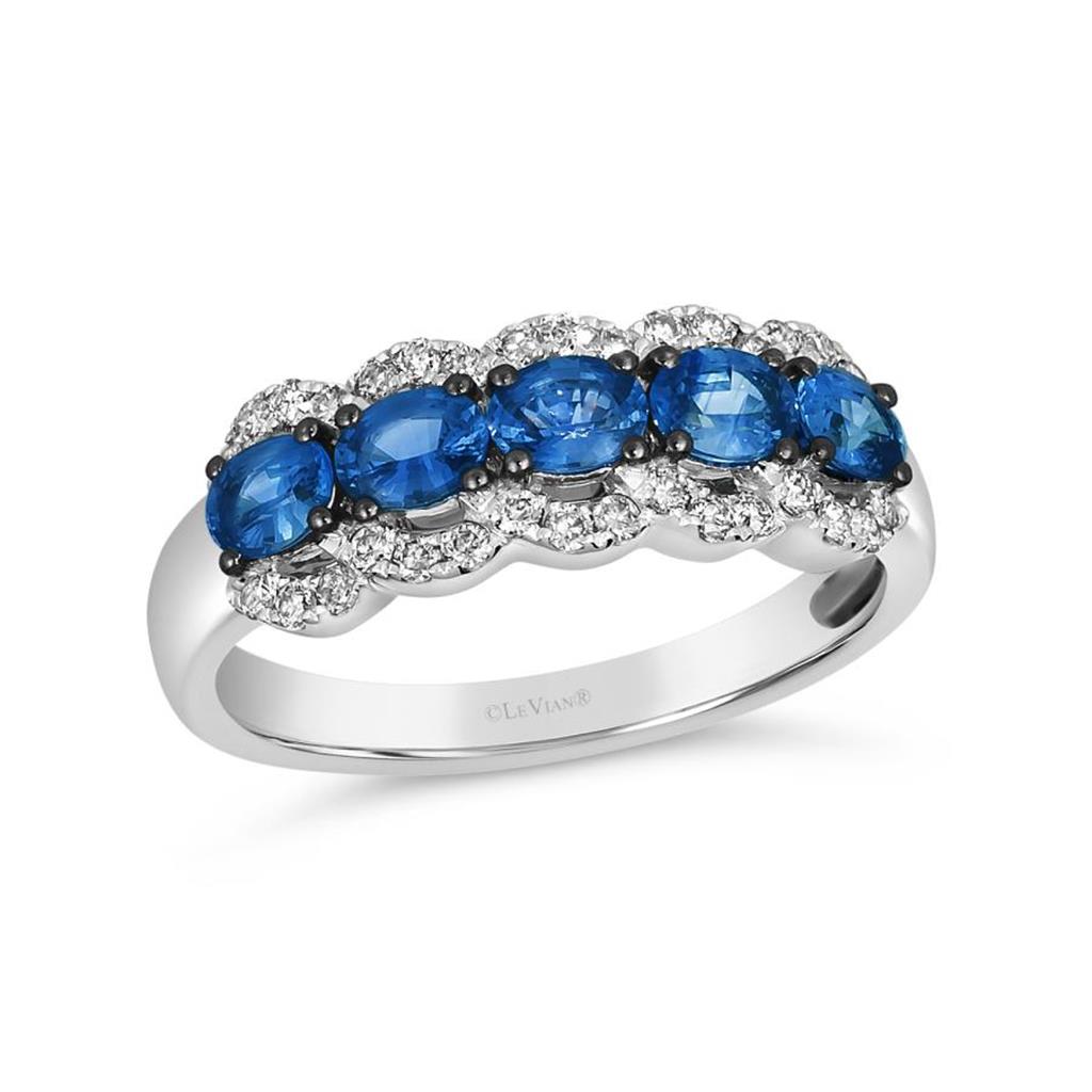 LeVian Blue Sapphire & Diamond Ring
