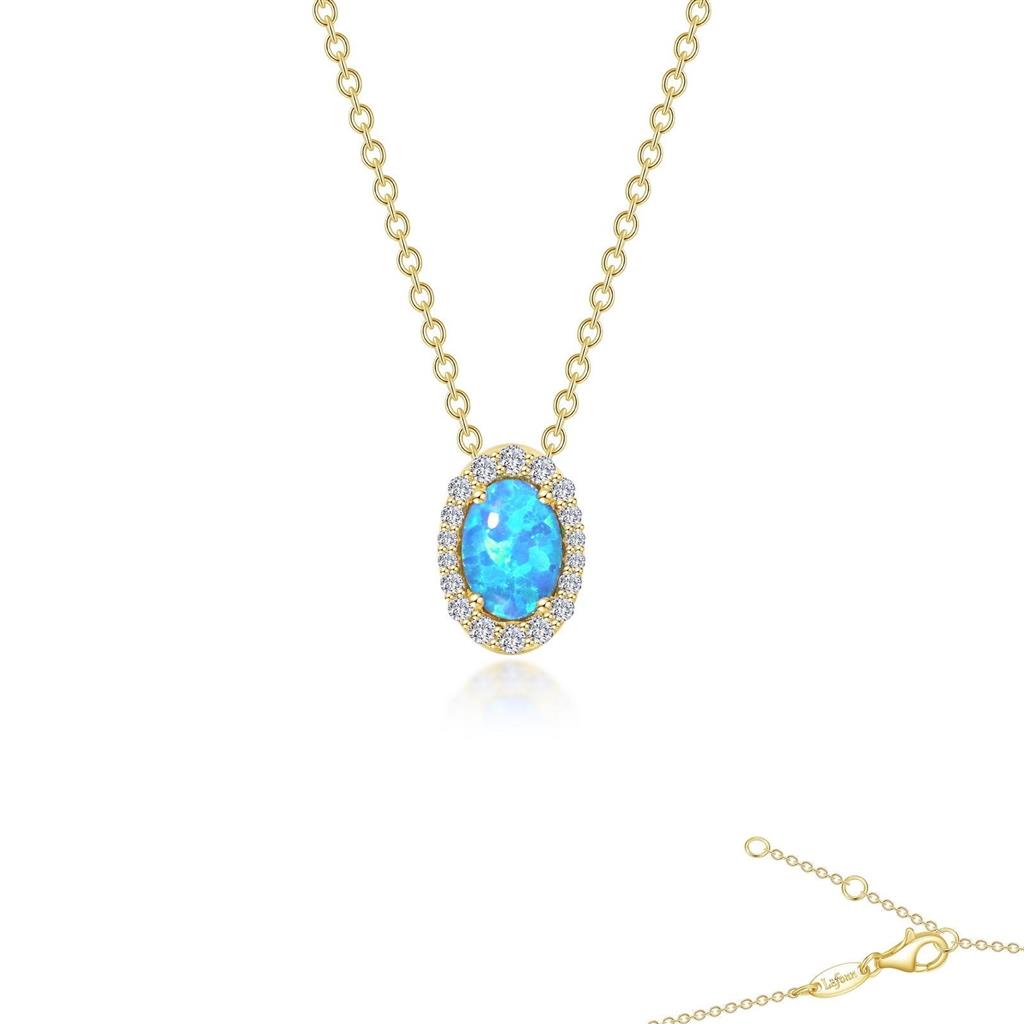 Lafonn Blue Opal Halo Necklace