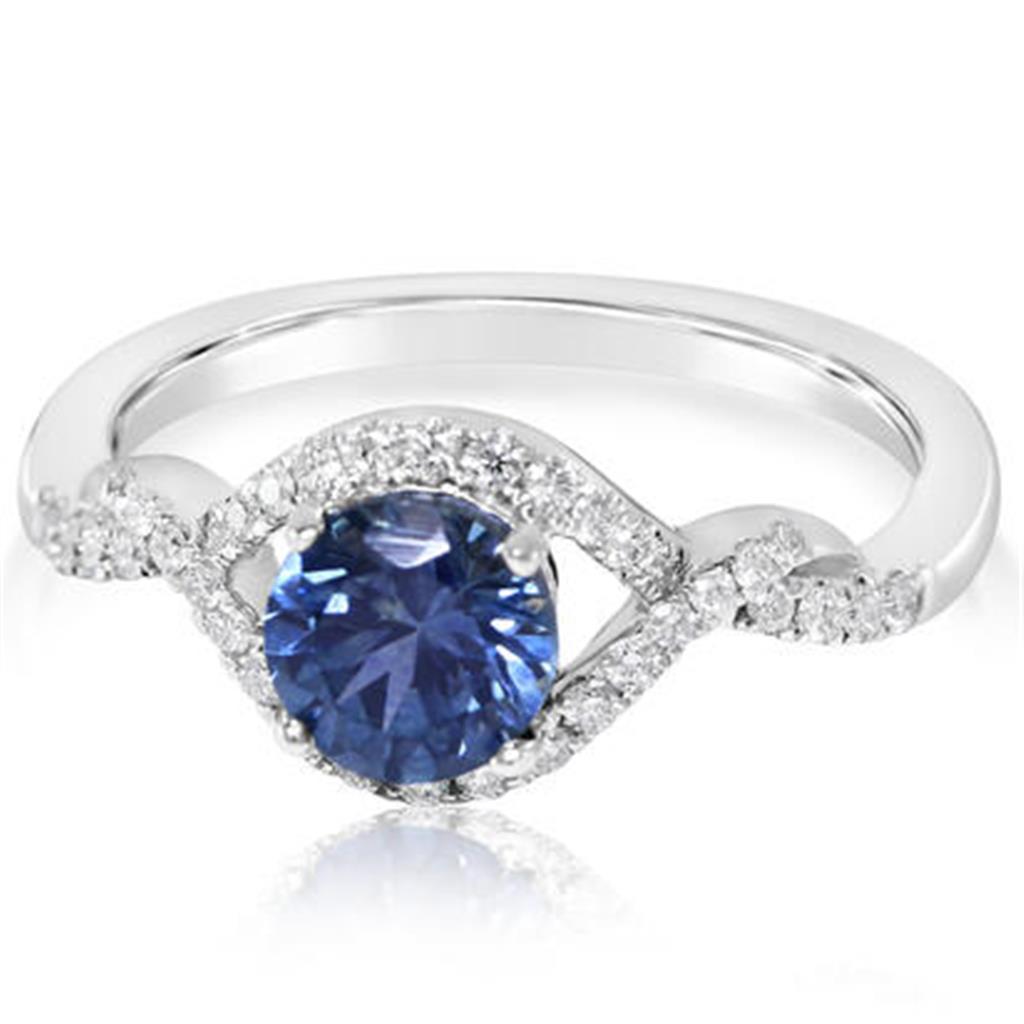 14K White Gold Montana Blue Sapphire Ring