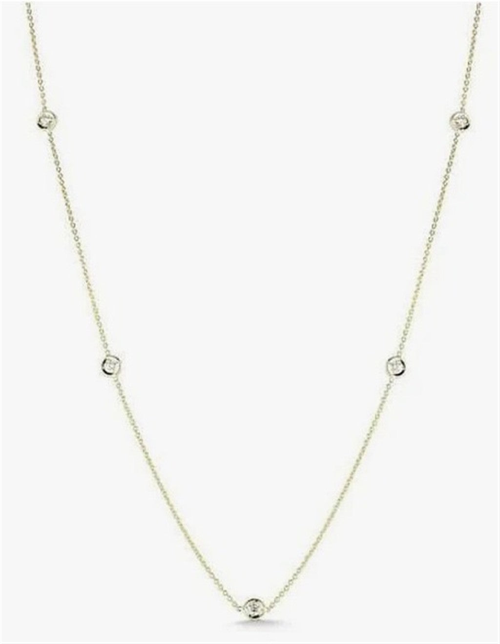 Hearts on Fire Signature Off-Set Five Bezel Necklace