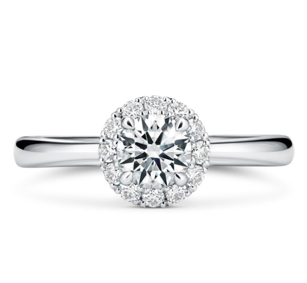 Hearts On Fire Vela Halo Diamond Engagement Ring
