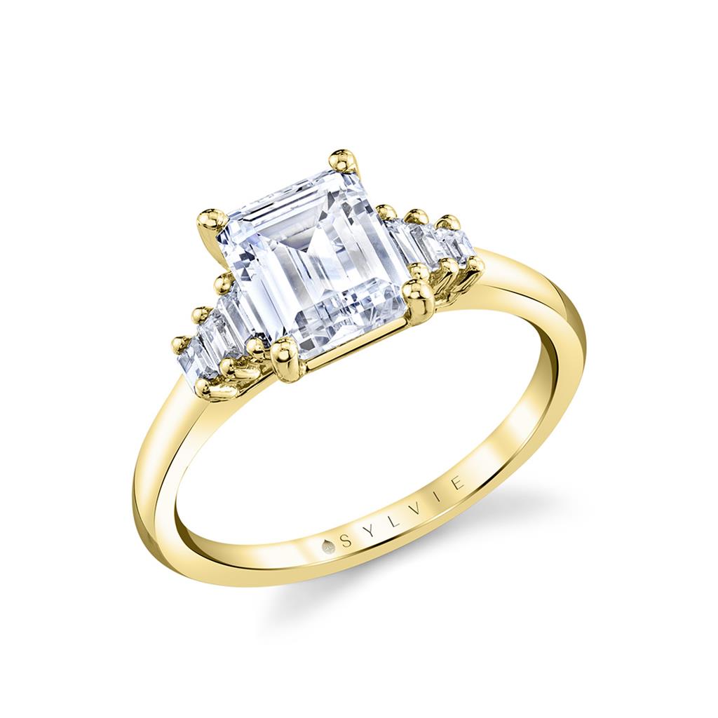Emerald Cut Seven Stone Engagement Ring - Willa