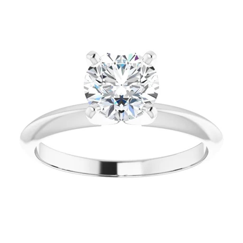 14K White Gold Diamond Soliatire Engagement Ring