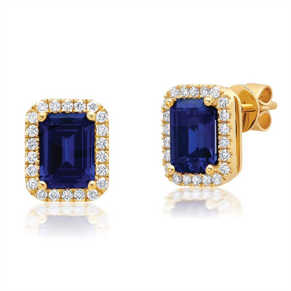 Chatham Blue Sapphire Earrings