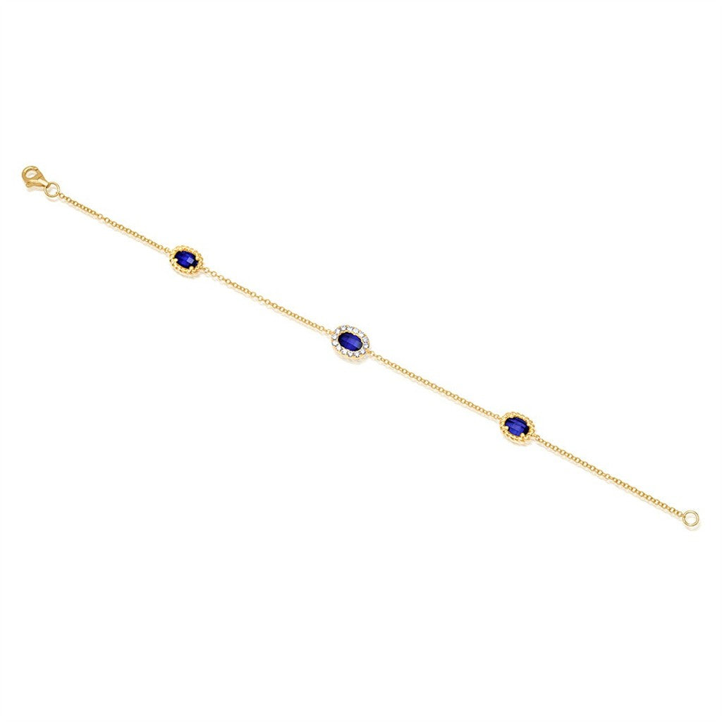 Chatham Blue Sapphire Chain Bracelet