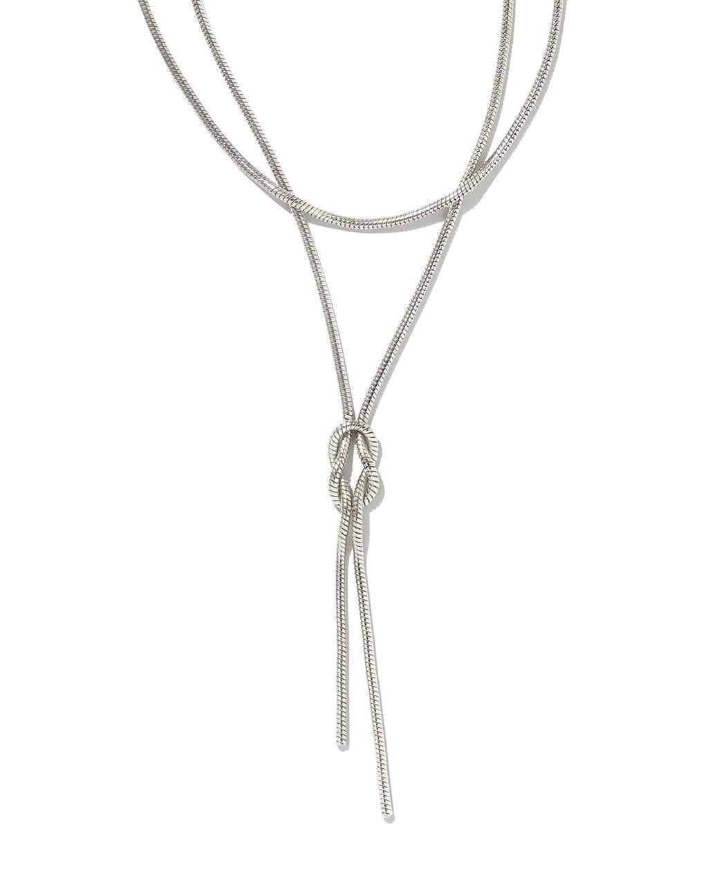 Kendra buy Scott balck and silver long strand necklace