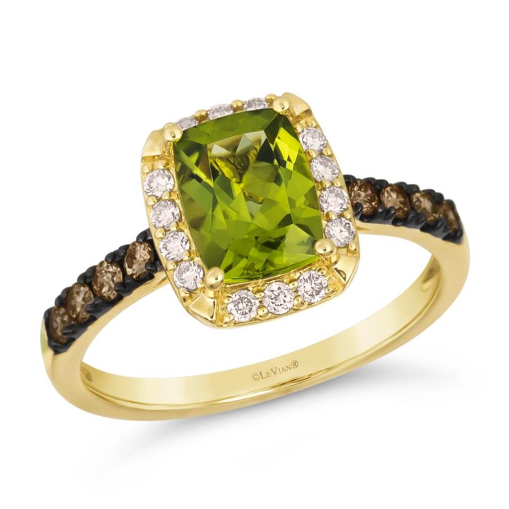 Le Vian® Ring featuring Green Apple Peridot™ Chocolate Diamonds® , Nude Diamonds™