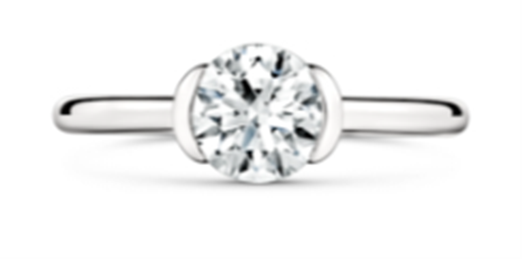 Hearts On Fire Vela Half Bezel Engagement Ring