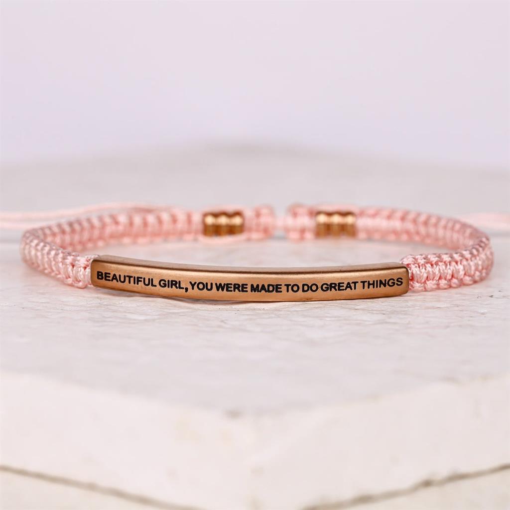 Beautiful Girl, You Were Made To Do Great Things Rope Bracelet