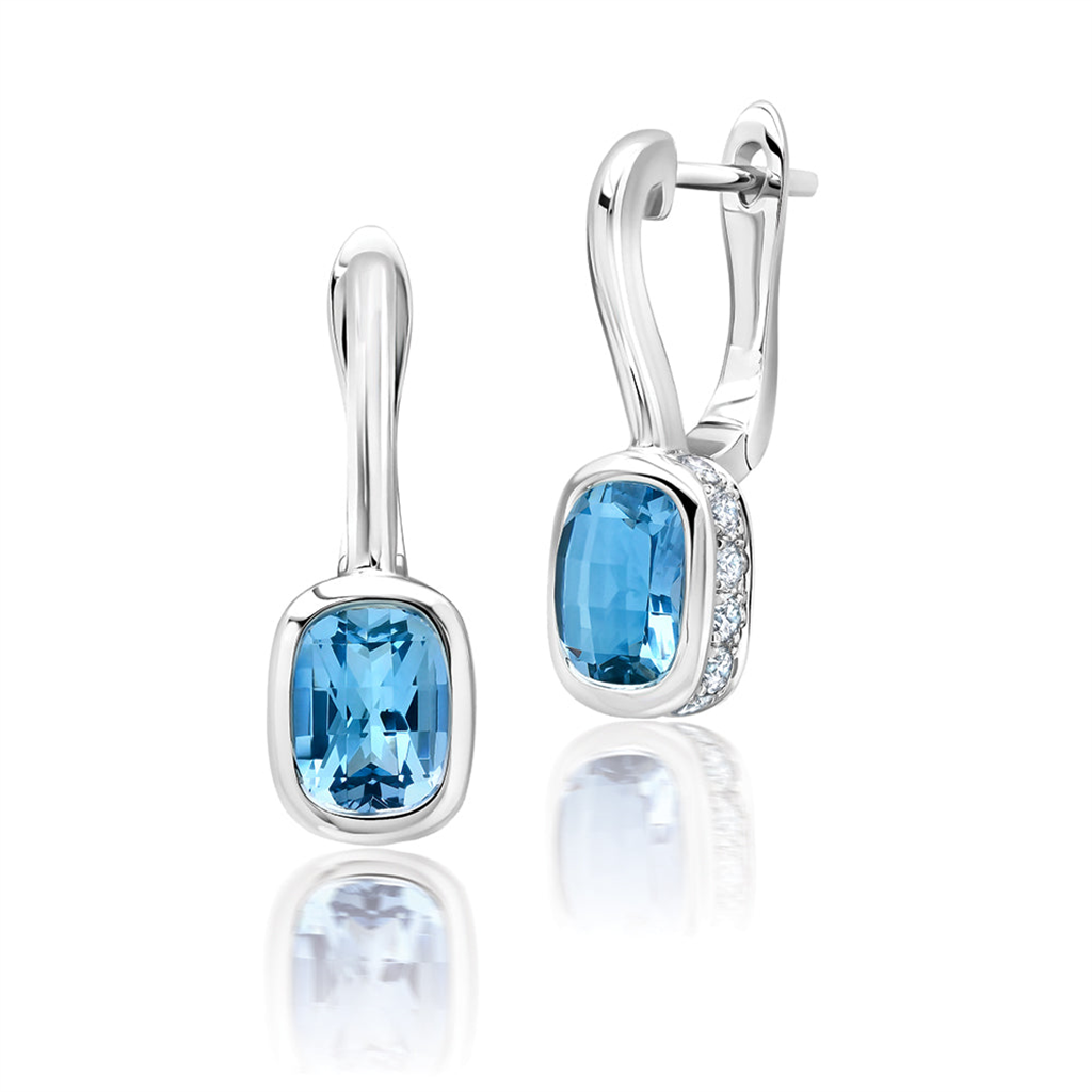 Aqua Blue Spinel Earrings