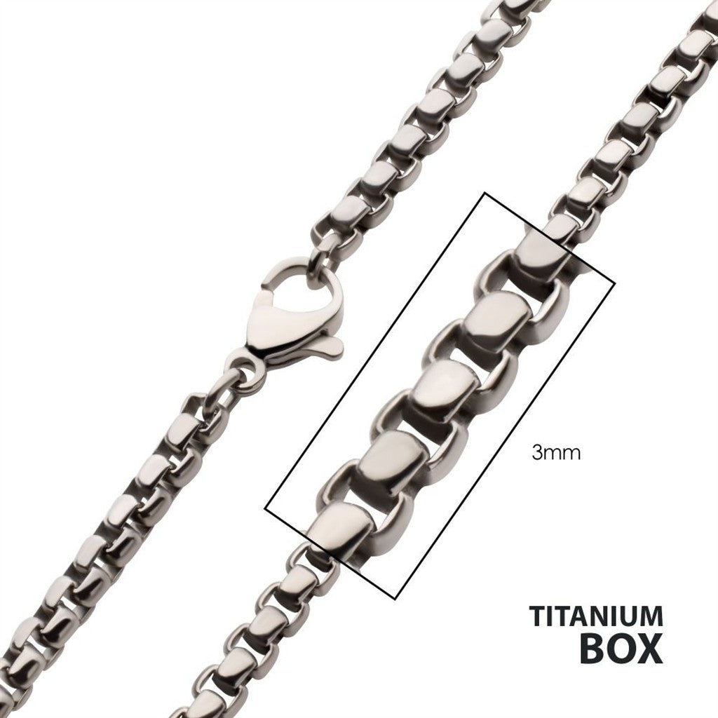Mens 3mm 14" Titanium Box Chain Necklace