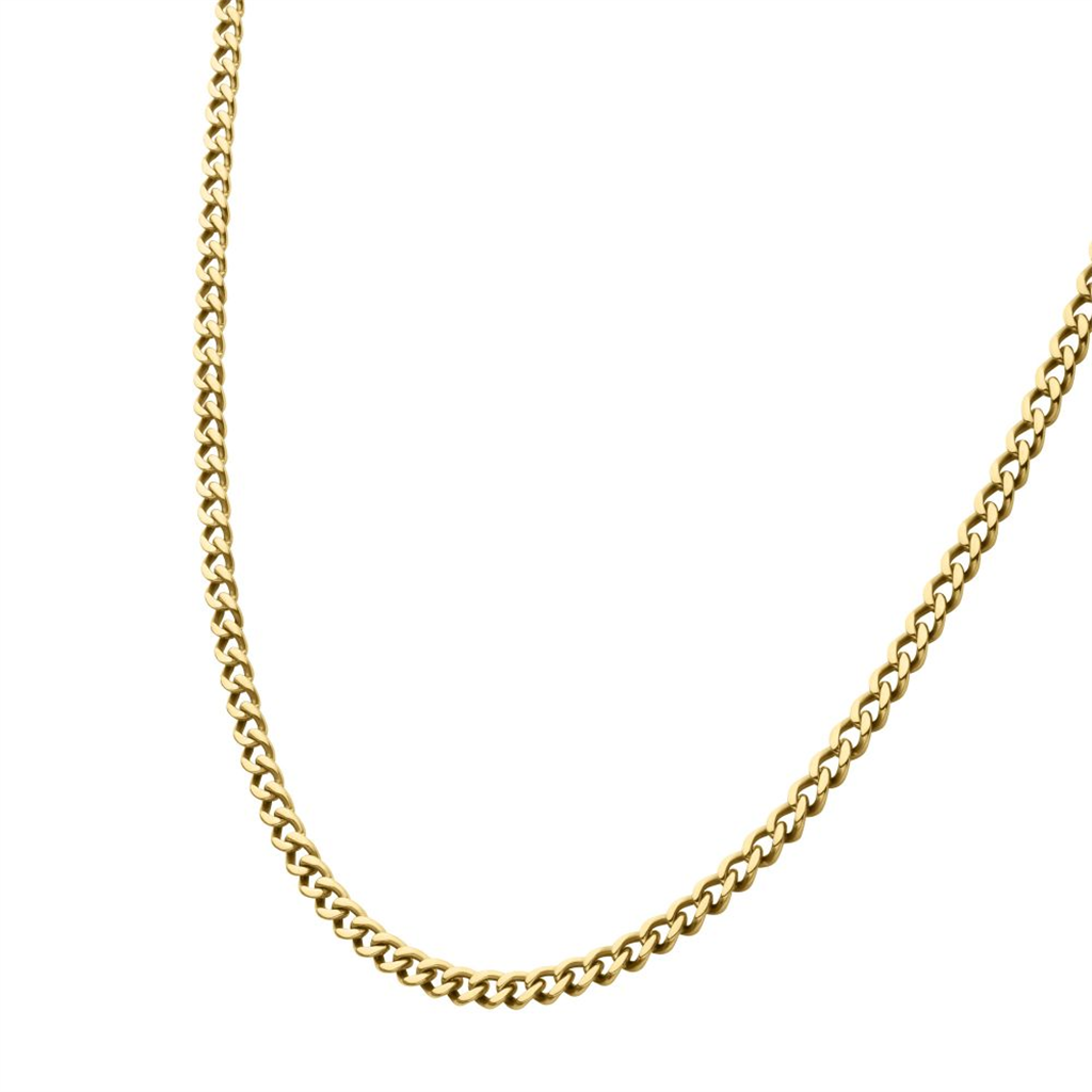 Mens Flat Curb Chain Necklace 14"