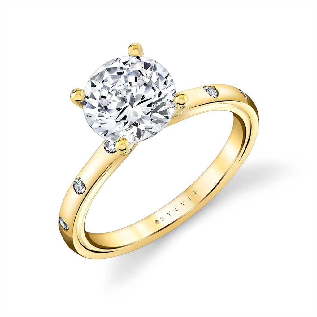 Iconelle Flush Set Round Engagement Ring - Sedona