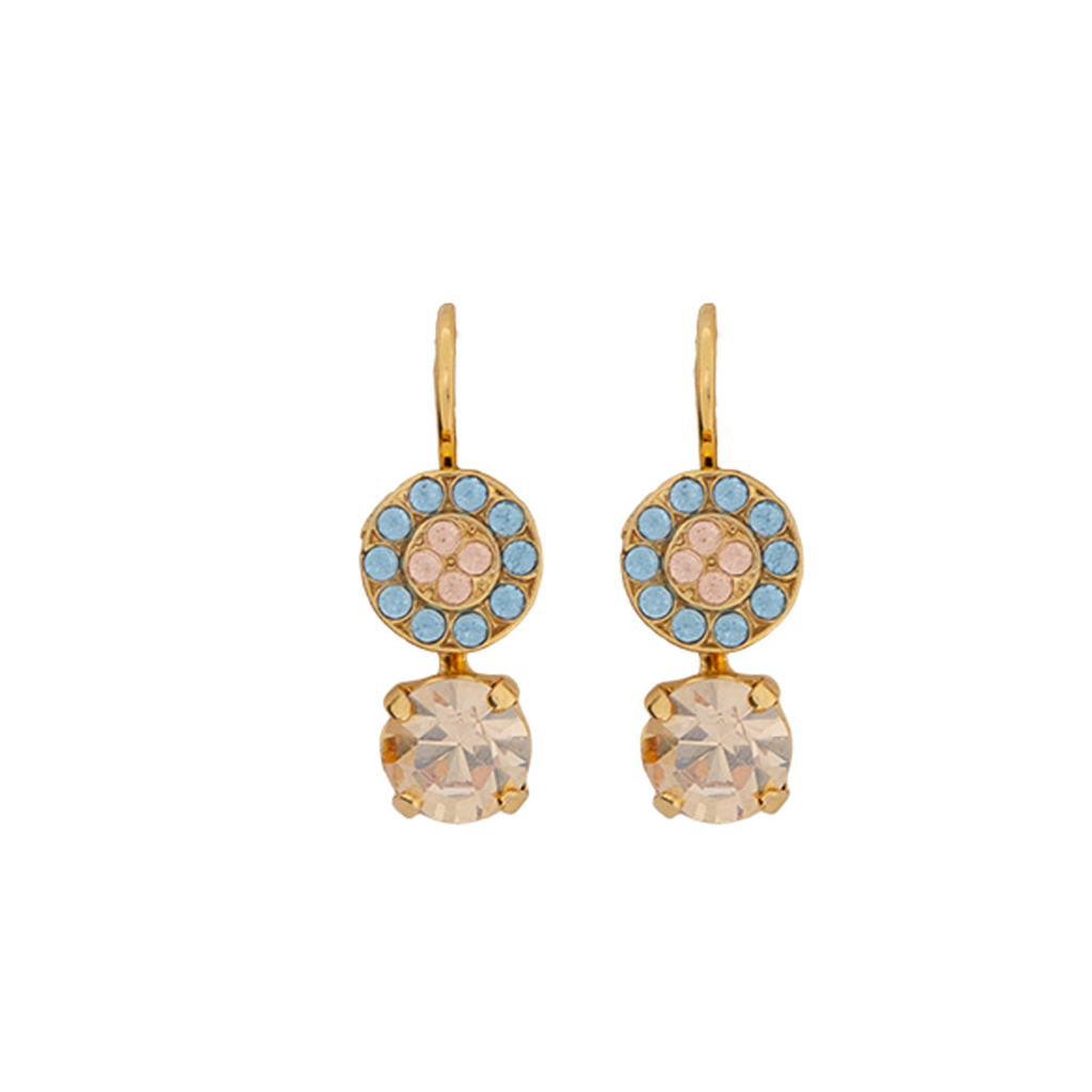 Pave and Round Earrings