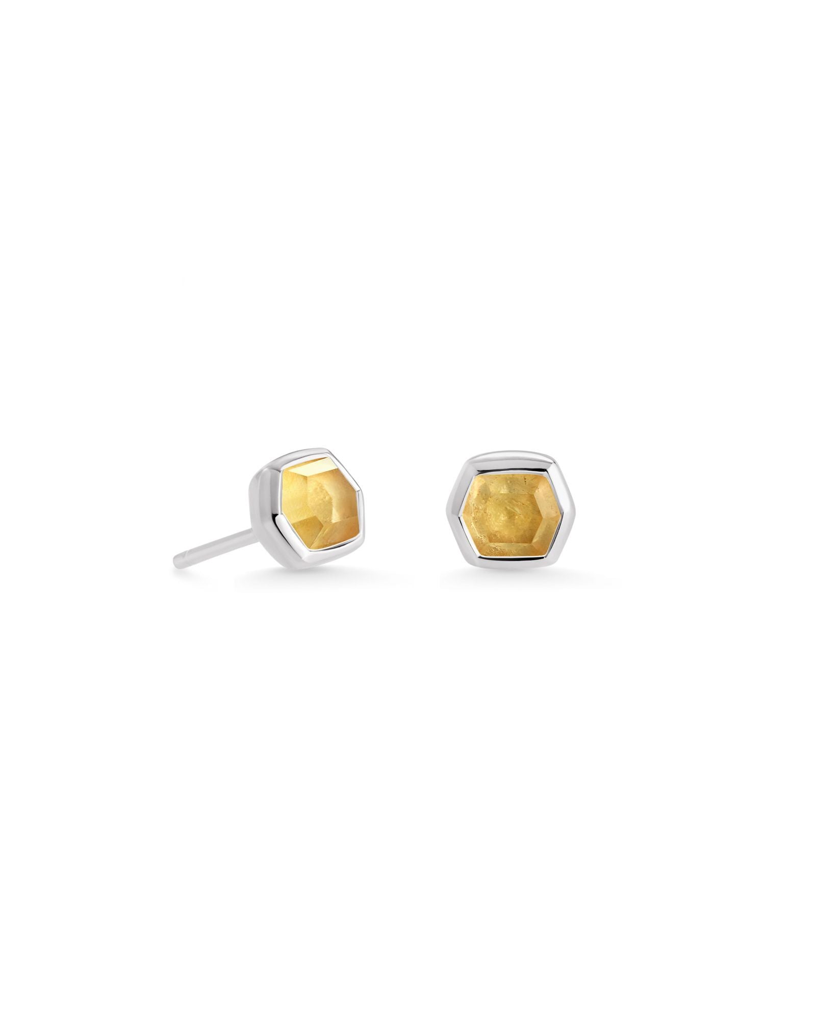 DAVIE STUD EARRINGS STERLING SILVER LIGHT CITRINE