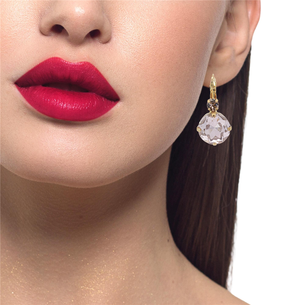 Large Double Stone Earrings