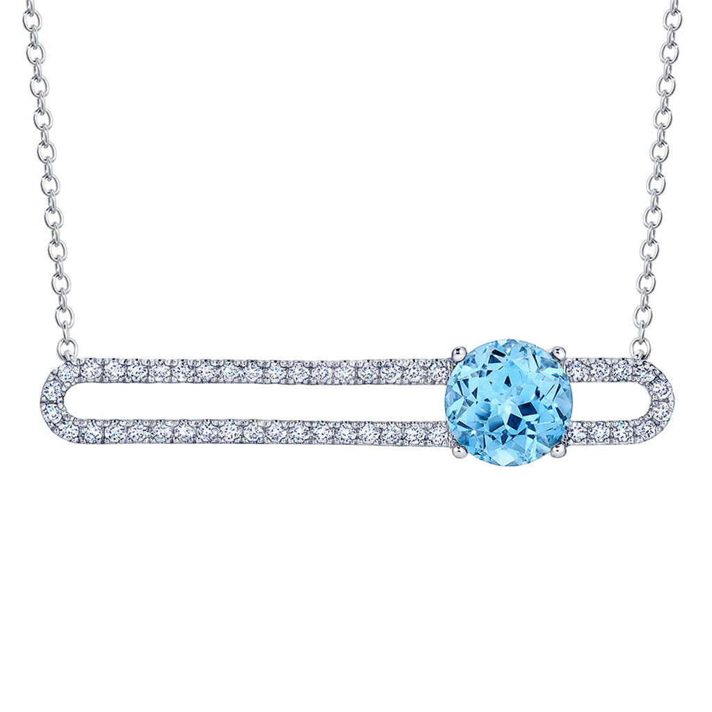Aqua Blue Spinel Necklace