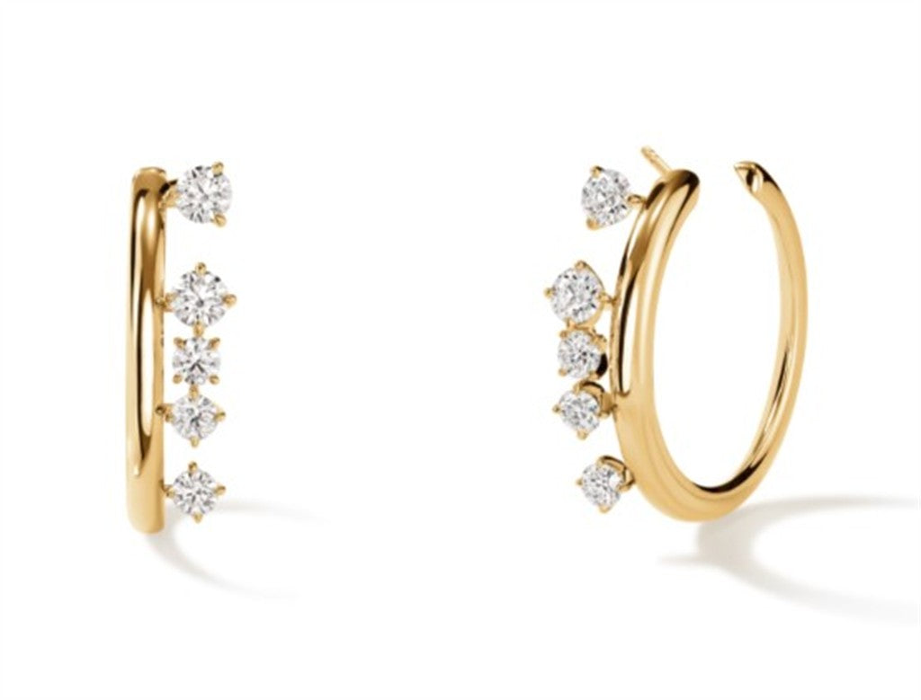 Hearts On Fire Barre Floating Diamond Small Hoops