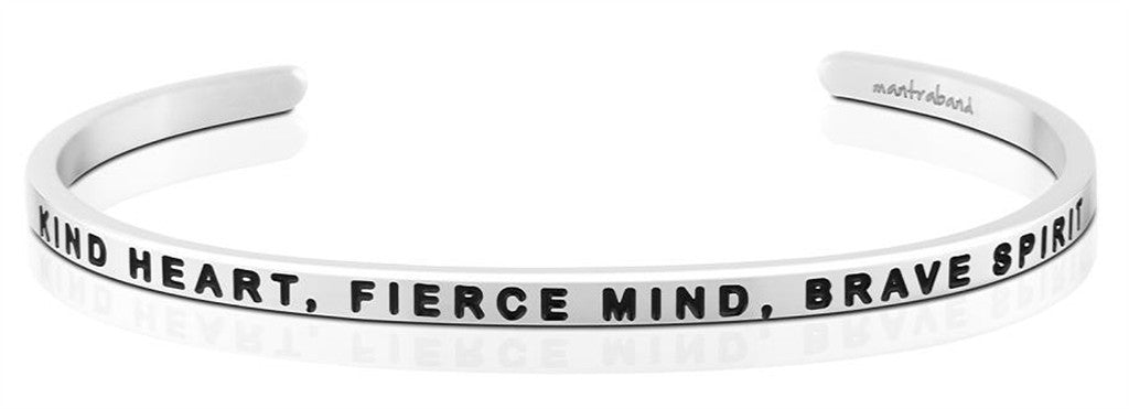 Kind Heart, Fierce Mind, Brave Spirit Bangle Bracelet