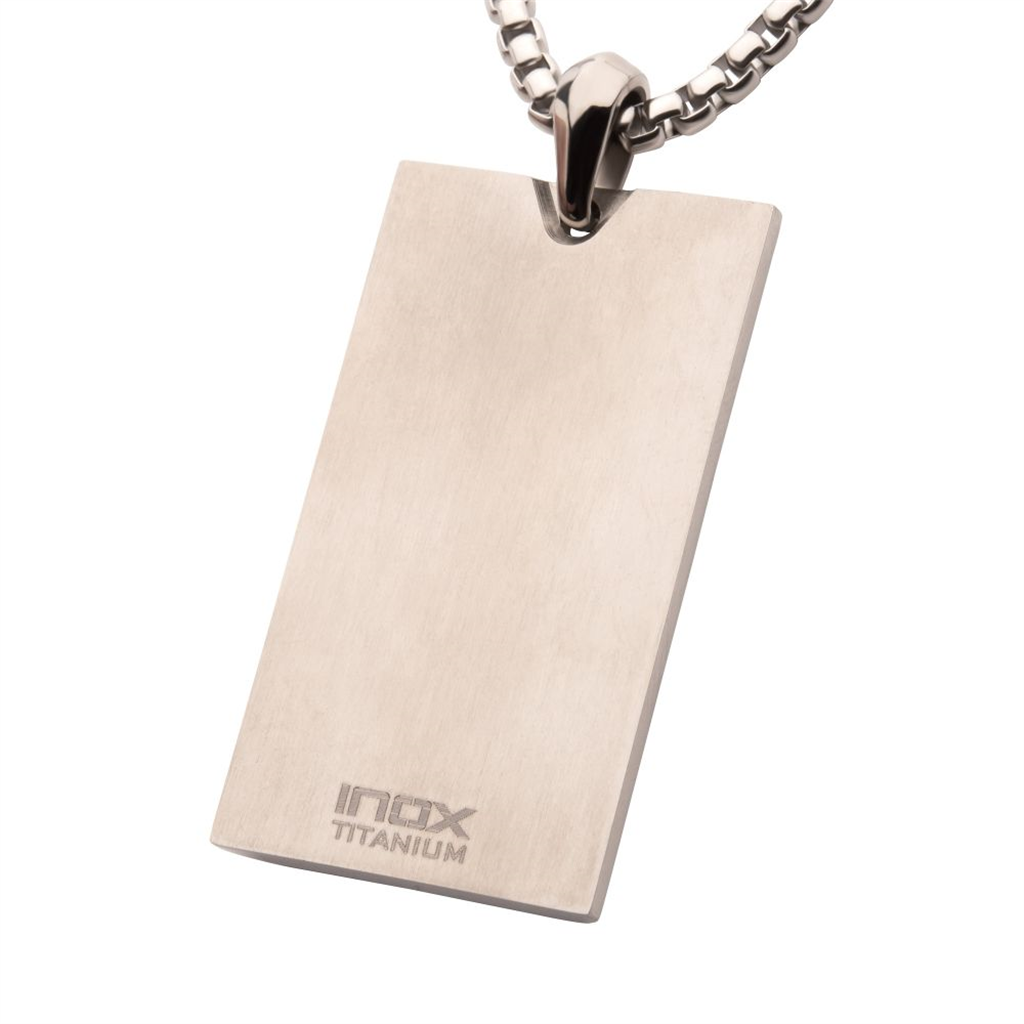 Mens Titanium & Wood w/Guitar String Pendant 22"