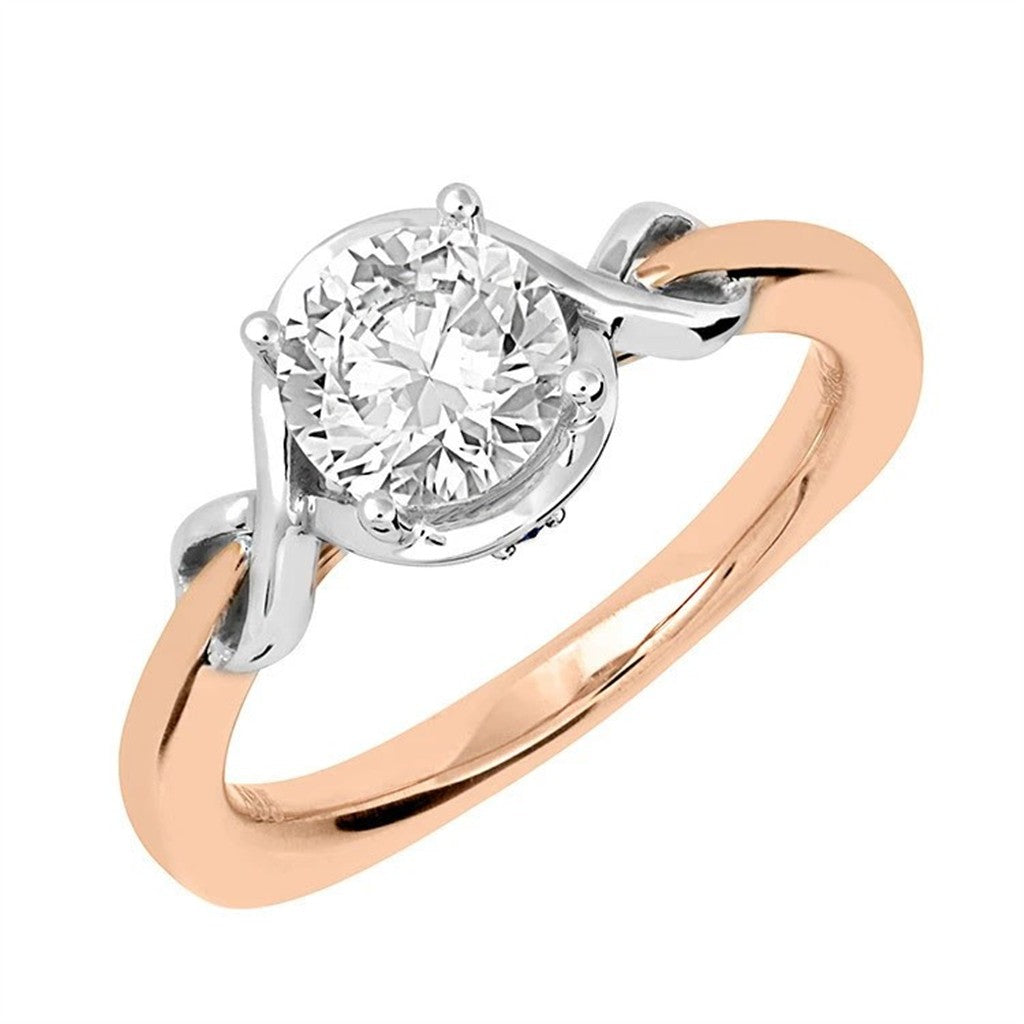14K Two Tone Semi Mount Engagement Ring