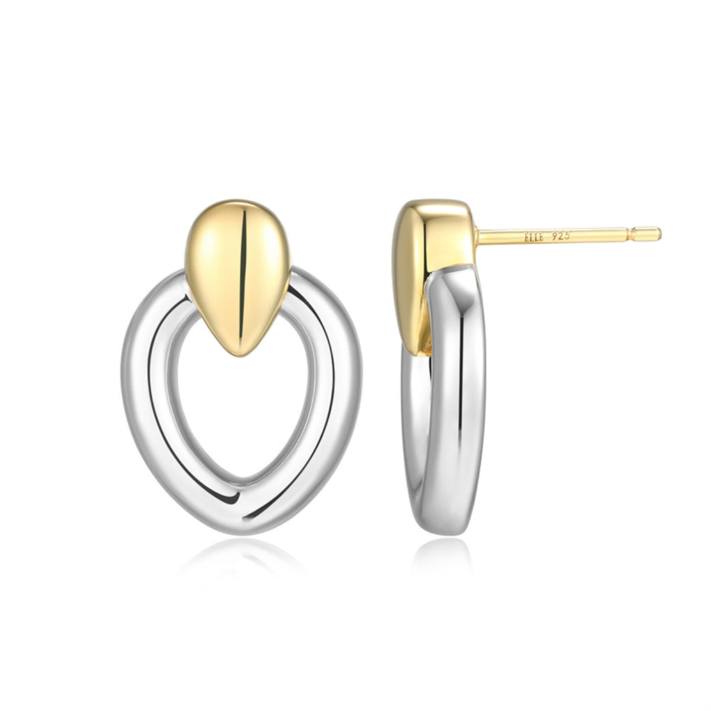 Celeste Harmony Earrings in Two-Tone 14K Yellow Gold & Rhodium-Plated Sterling Silver