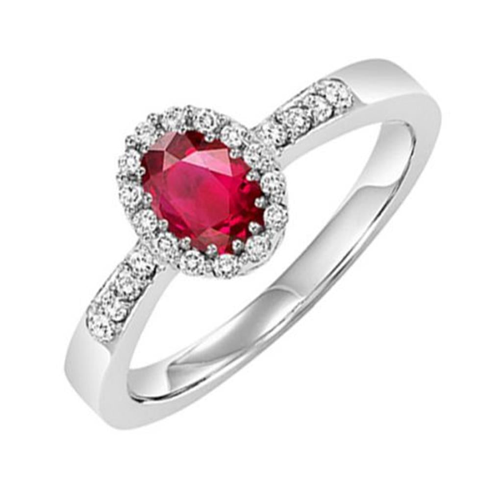 14KW Diamond and Ruby Ring