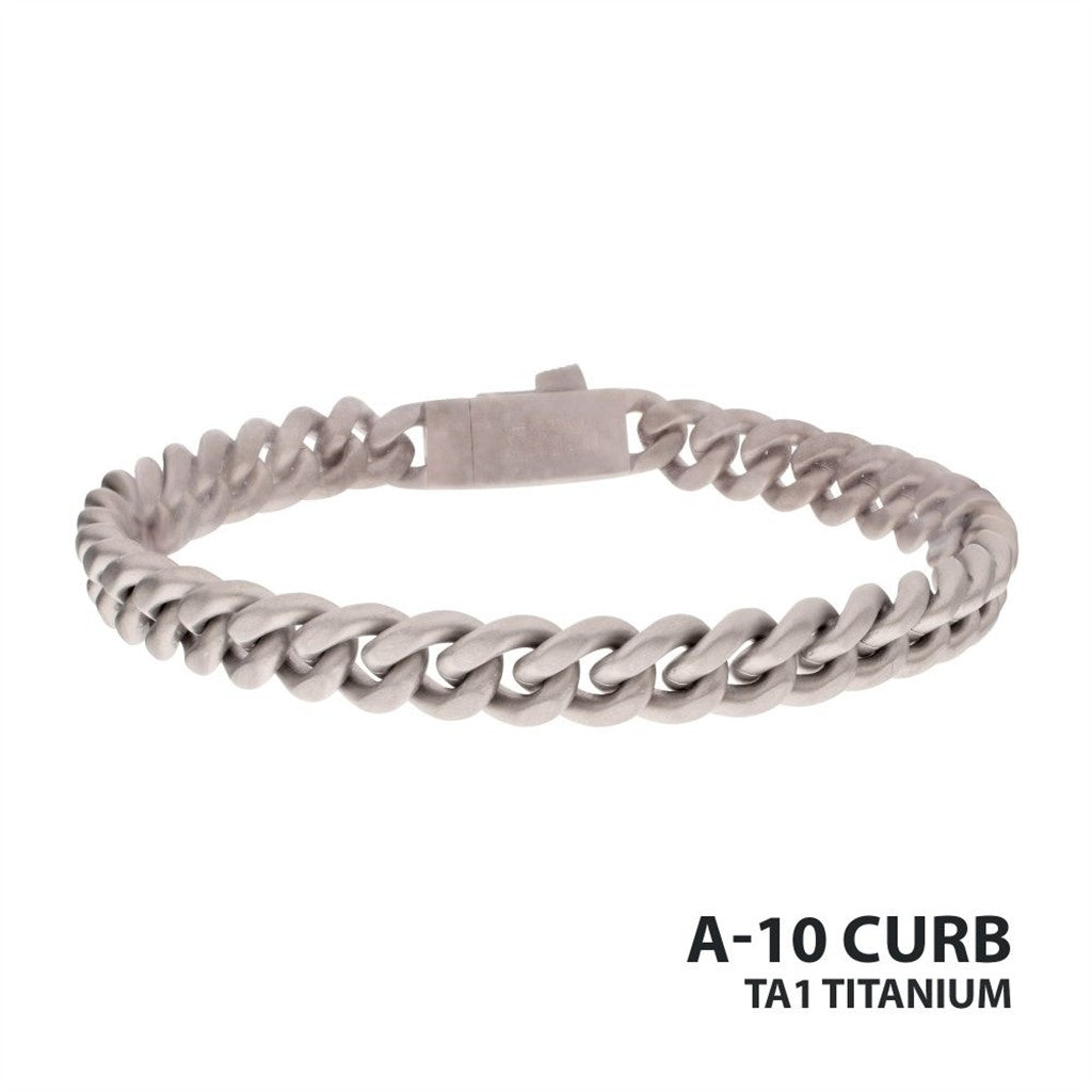 Inox 8mm Titanium Flat Clasp Miami Cuban Bracelet