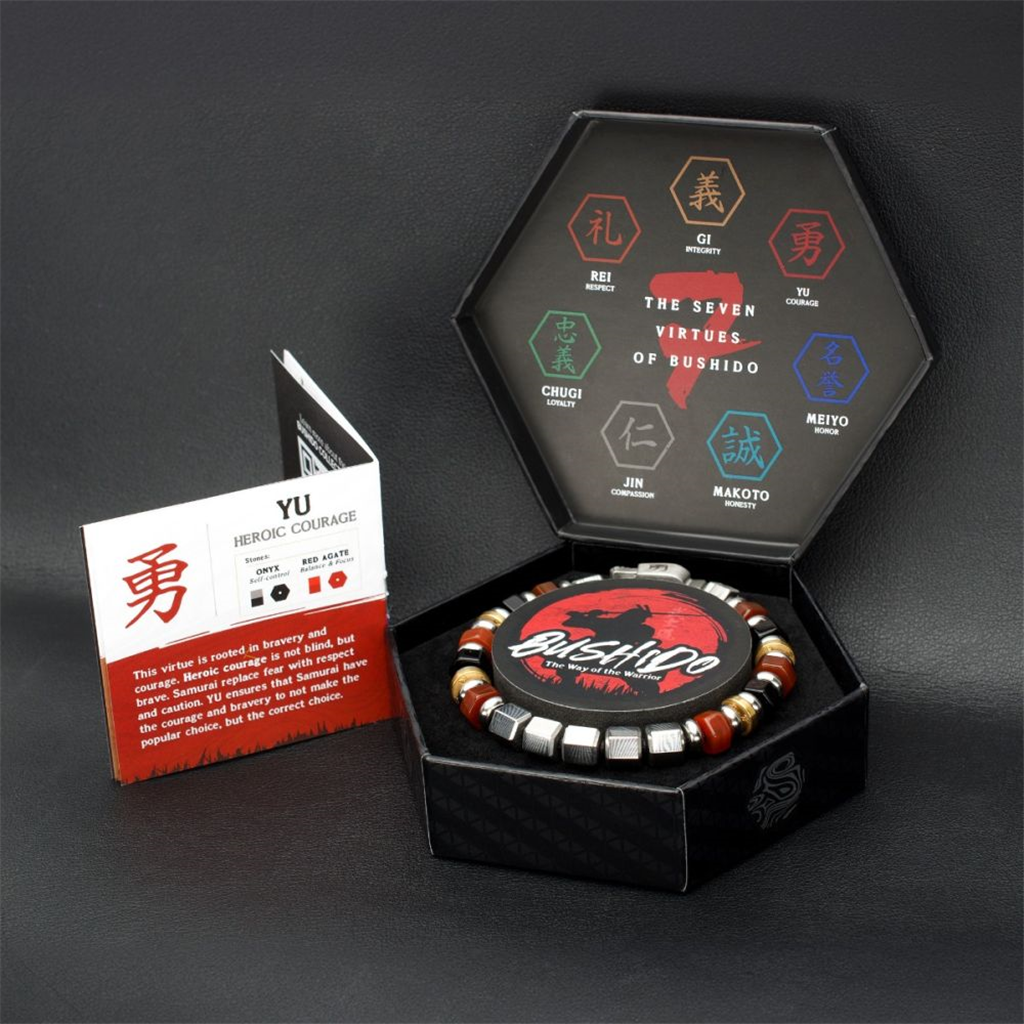 Mens Mokume Gane, Red Agate and Onxy Bead Bracelet