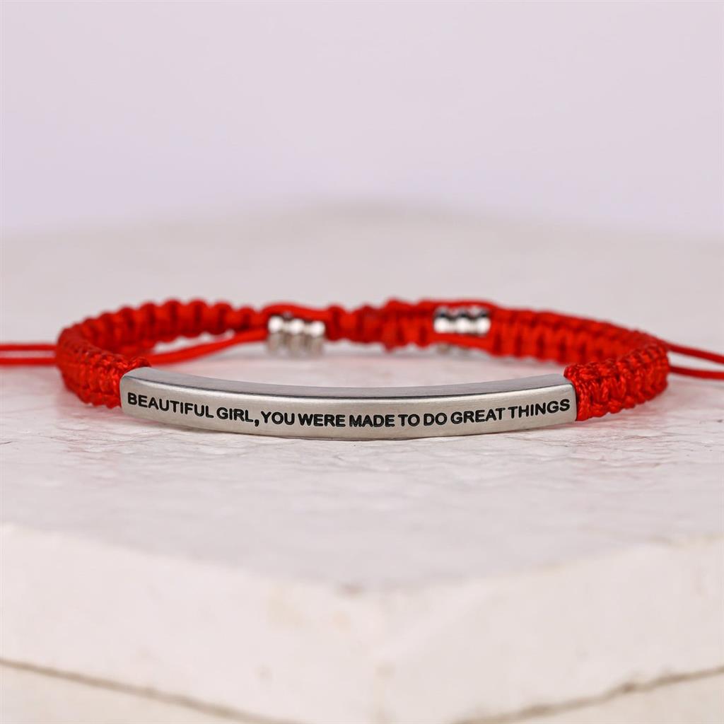 Beautiful Girl, You Were Made To Do Great Things Rope Bracelet