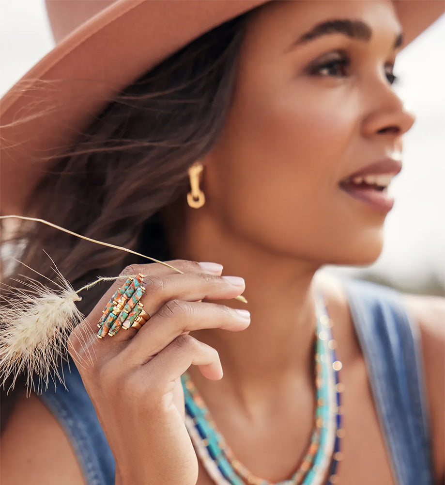 Model Wearing Kendra Scott Jewelry