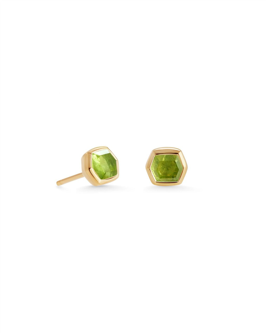 DAVIE STUD EARRINGS 18K GOLD VERMEIL PERIDOT