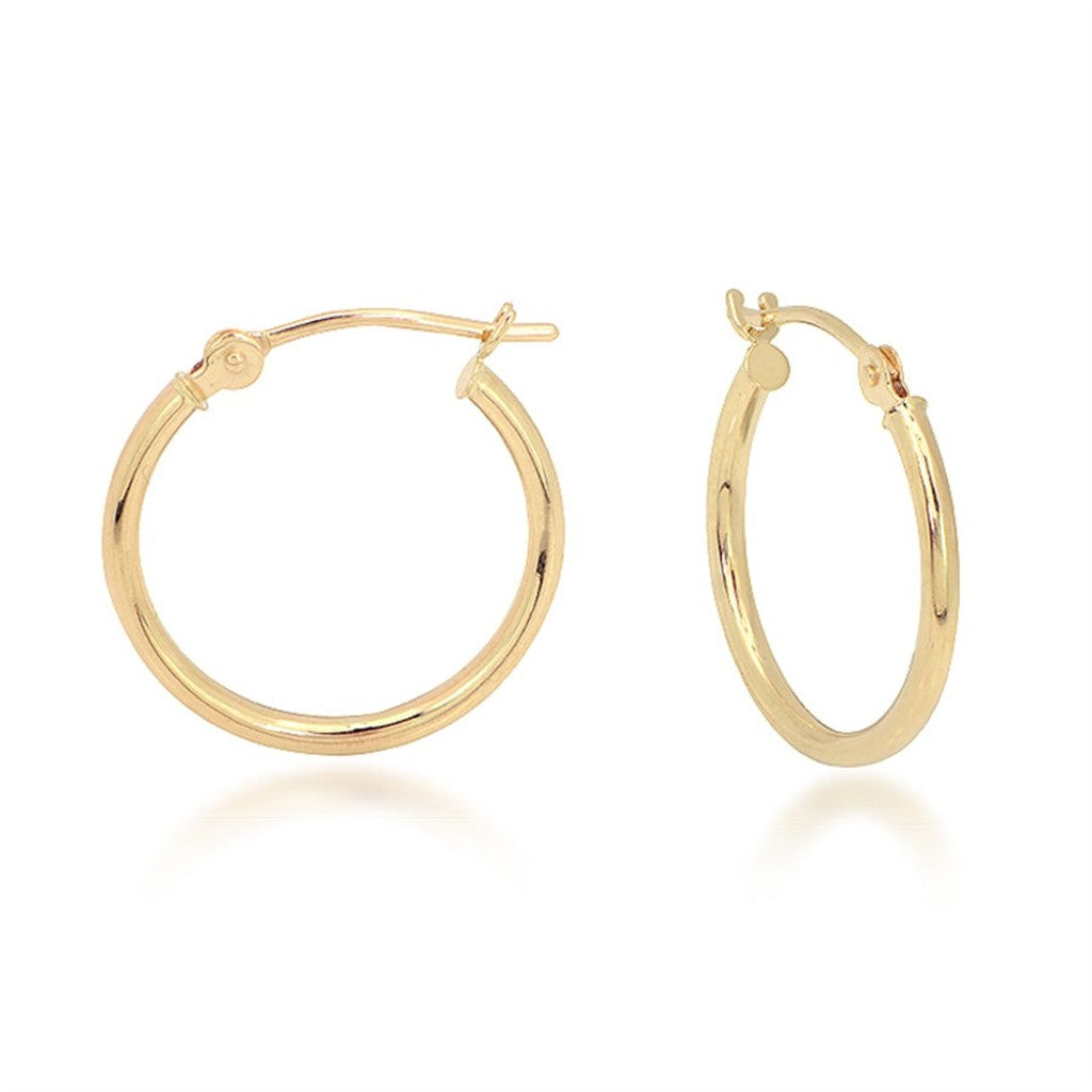 Gold 25x2mm Polished Hoop Earrings