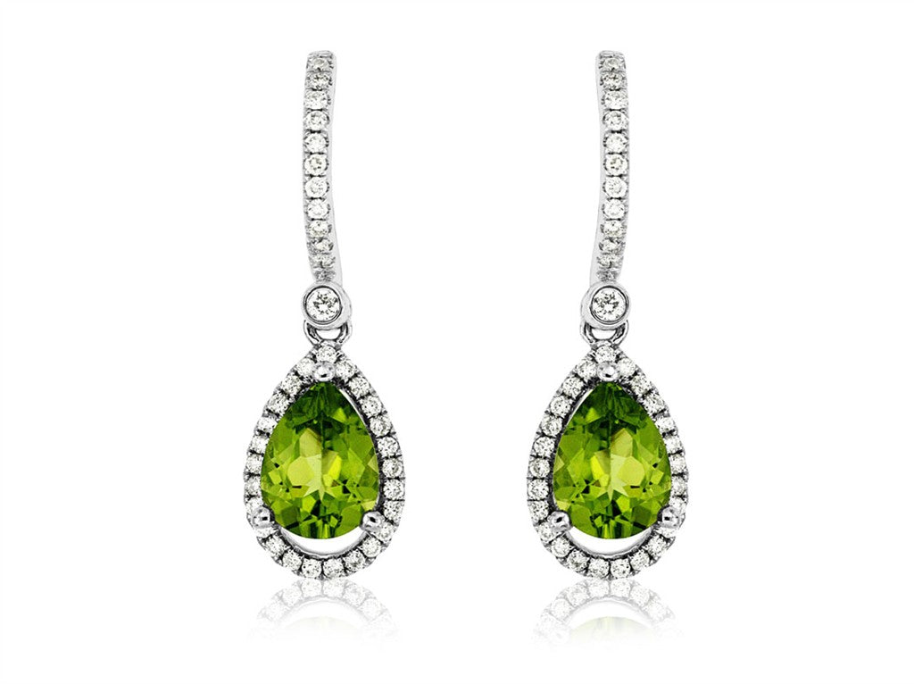 Peridot & Diamond Earrings