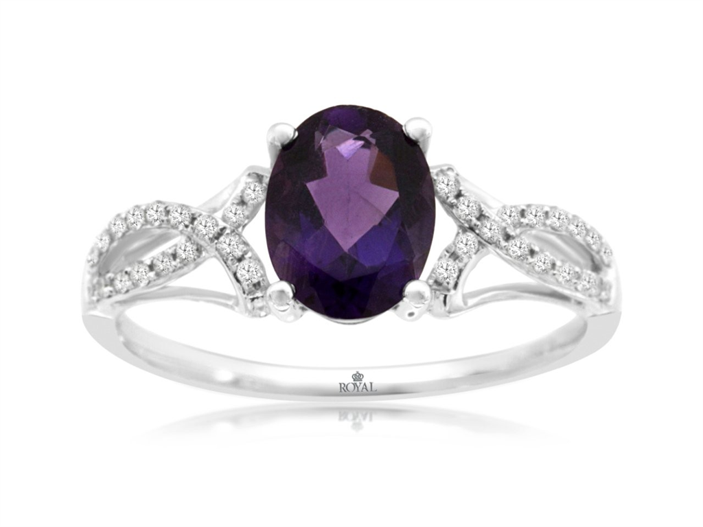 Amethyst and Diamond Ring