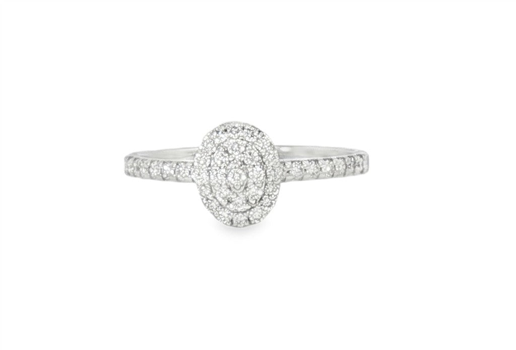 14K White Gold Diamond Engagement Ring