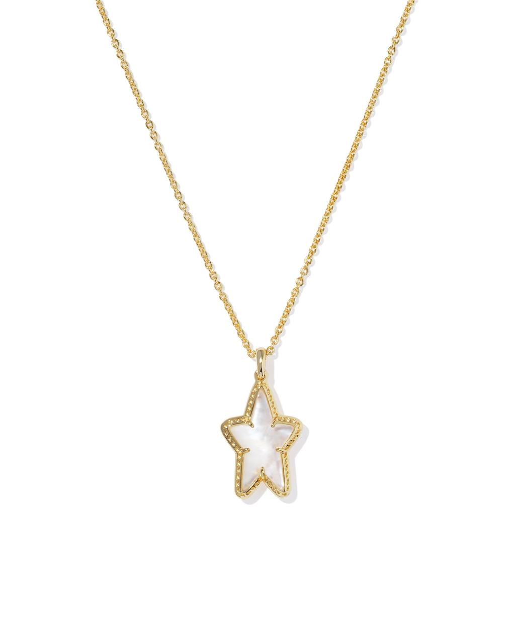 ADA STAR SHORT PENDANT NECKLACE GOLD IVORY MOTHER OF PEARL