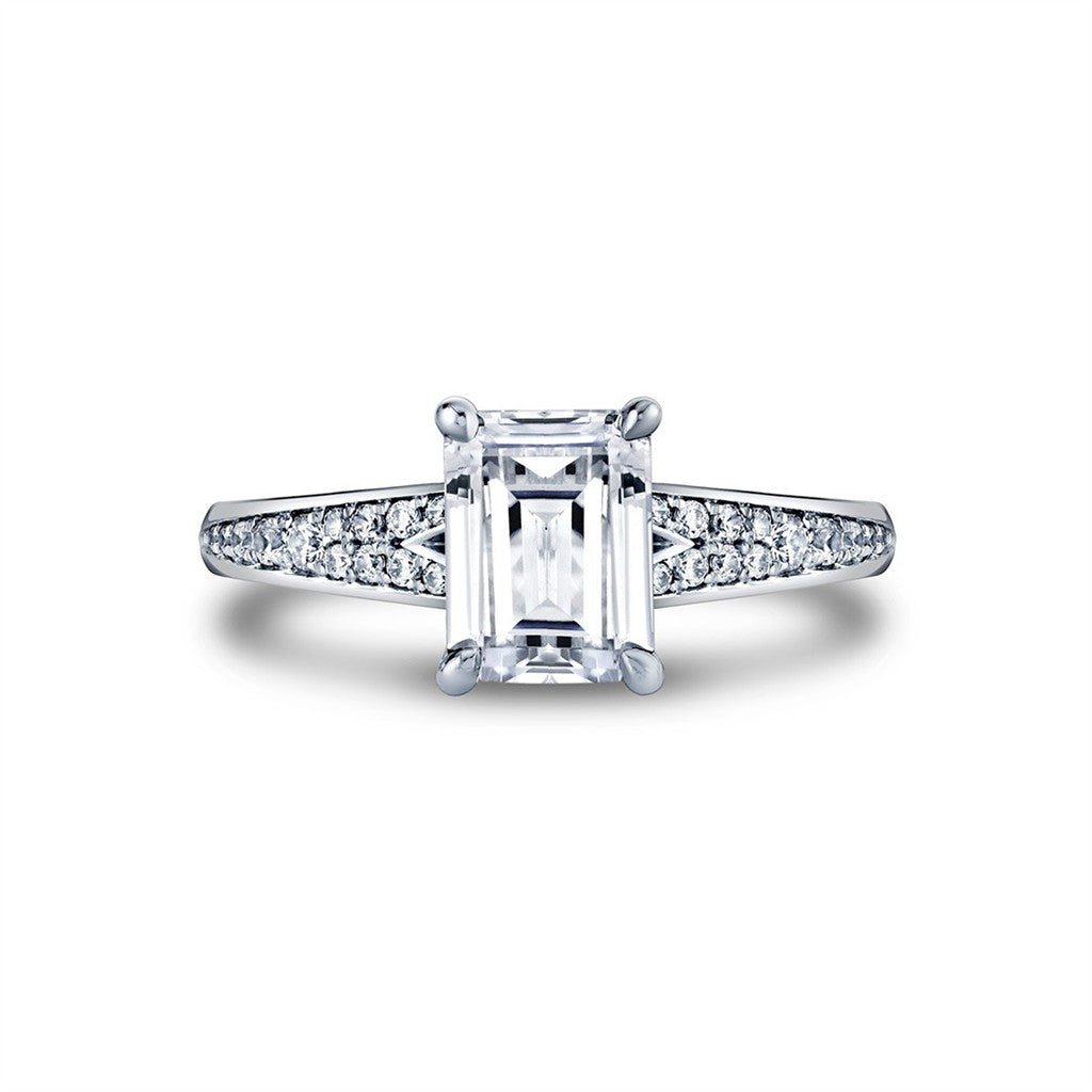 Auravie Channel Set Double Row Split Shank Engagement Ring - Skye