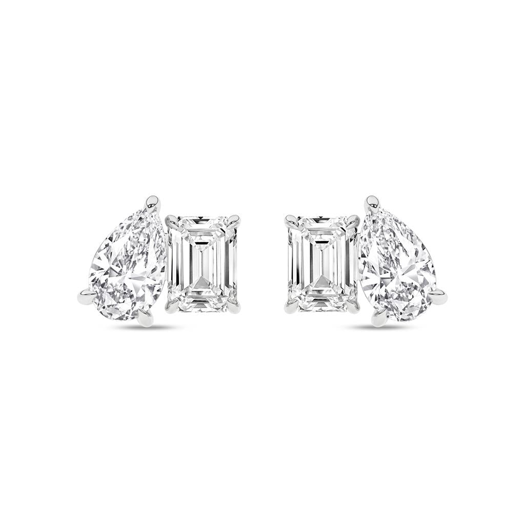 14KW T=2.00CT E-FVS1B LABGROWN TOI ET MOI STUD EARRINGS