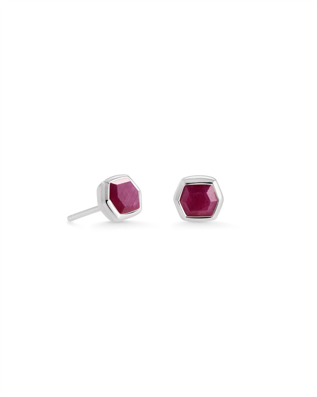 DAVIE STUD EARRINGS STERLING SILVER RUBY