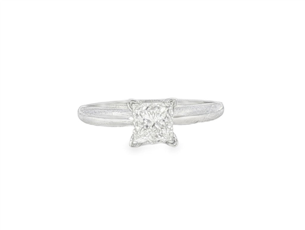 14K White Gold Solitaire Engagement Ring