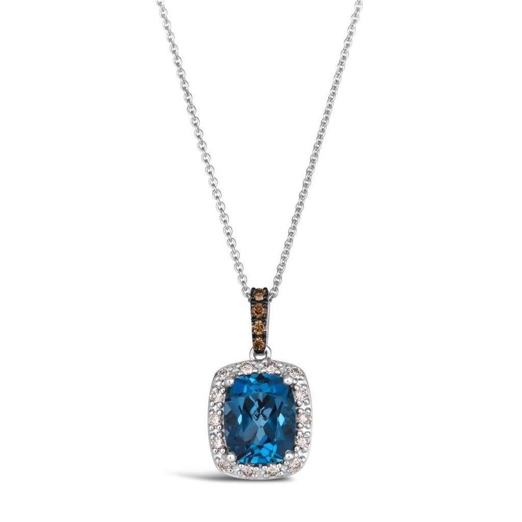 Le Vian® Pendant featuring Deep Sea Blue Topaz™ Nude Diamonds™ , Chocolate Diamonds®